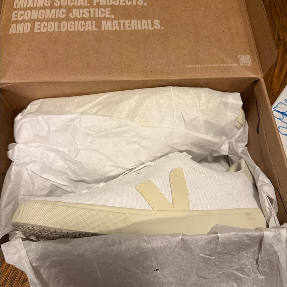 Veja White Pierre Canvas Sneakers